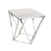 Flash Sale 🌟 Silver Marble & Stainless Steel Modern Accent Table by Ivory and Iris 🎉