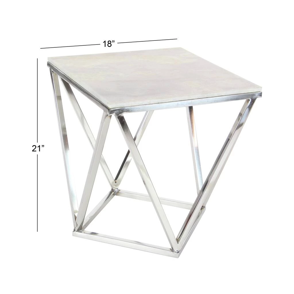 Flash Sale π Silver Marble & Stainless Steel Modern Accent Table by Ivory and Iris π 3 Flash Sale π Silver Marble & Stainless Steel Modern Accent Table by Ivory and Iris π - Image 3