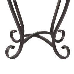 Discount 🔥 Cream Marble & Iron Traditional Accent Table by Ivory and Iris 🎁 -Cheap Ivory and Iris Store D305460S 4