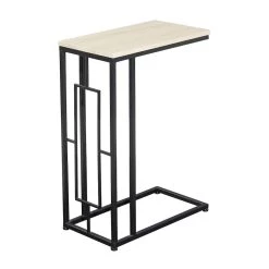 Budget 😍 Black Iron & Wood Contemporary Accent Table by Ivory and Iris 😀