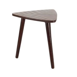 Promo 👍 Dark Brown Mango Wood Modern Accent Table by Ivory and Iris ⭐ -Cheap Ivory and Iris Store D305470S 3