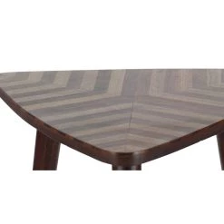 Promo 👍 Dark Brown Mango Wood Modern Accent Table by Ivory and Iris ⭐ -Cheap Ivory and Iris Store D305470S 4