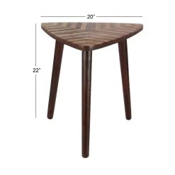 Promo 👍 Dark Brown Mango Wood Modern Accent Table by Ivory and Iris ⭐ -Cheap Ivory and Iris Store D305470S 5