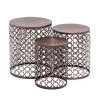 Deals 💯 Brown Metal Industrial Accent Table Set by Ivory and Iris 🔥