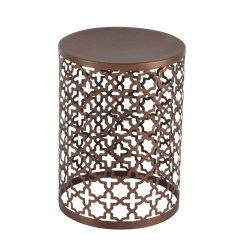 Deals 💯 Brown Metal Industrial Accent Table Set by Ivory and Iris 🔥 -Cheap Ivory and Iris Store D305475S 3