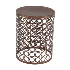 Deals 💯 Brown Metal Industrial Accent Table Set by Ivory and Iris 🔥 -Cheap Ivory and Iris Store D305475S 4