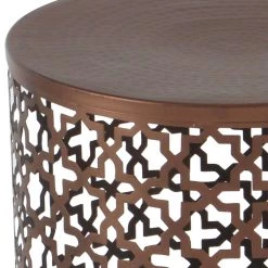Deals 💯 Brown Metal Industrial Accent Table Set by Ivory and Iris 🔥 -Cheap Ivory and Iris Store D305475S 5