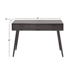 New 👍 Black Modern Wood Console Table by Ivory and Iris ⌛ -Cheap Ivory and Iris Store D305476S 5