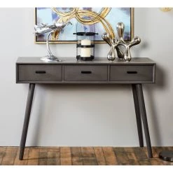 New 👍 Black Modern Wood Console Table by Ivory and Iris ⌛ -Cheap Ivory and Iris Store D305476S 6