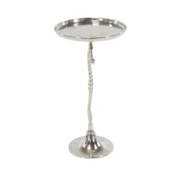 Wholesale 🌟 Silver Aluminum Coastal Accent Table by Ivory and Iris 🤩 -Cheap Ivory and Iris Store D305480S 3