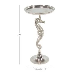 Wholesale 🌟 Silver Aluminum Coastal Accent Table by Ivory and Iris 🤩 -Cheap Ivory and Iris Store D305480S 7
