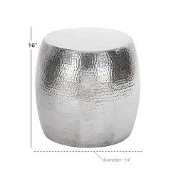 Flash Sale 🎉 Silver Aluminum Contemporary Accent Table by Ivory and Iris 🧨 -Cheap Ivory and Iris Store D305484S 5