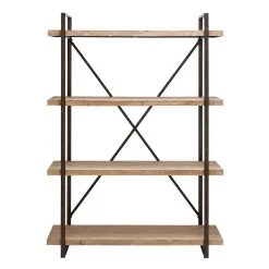 Wholesale 😉 Brown Wood & Metal Industrial Shelving Unit by Ivory and Iris 🎁