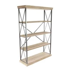 Best Sale π Brown Wood Industrial Shelving Unit by Ivory and Iris π§¨