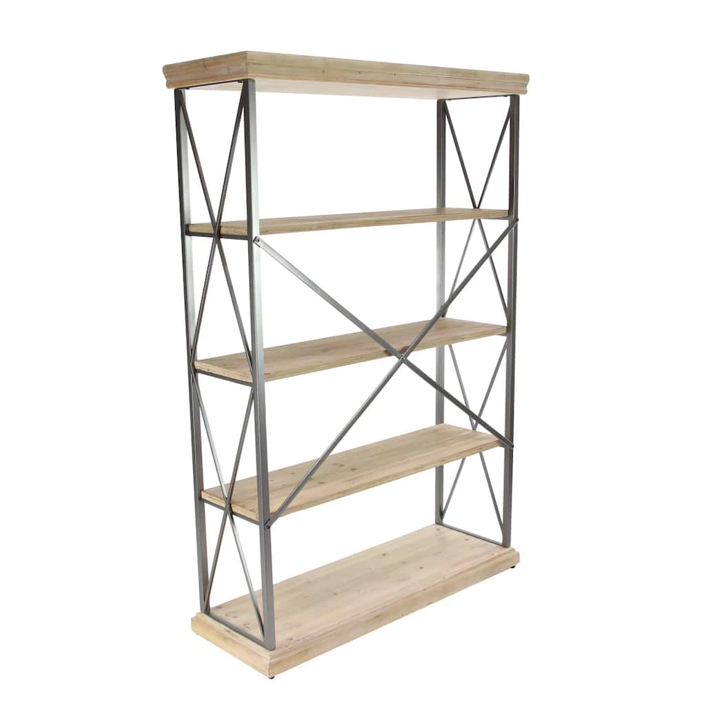 Best Sale π Brown Wood Industrial Shelving Unit by Ivory and Iris 𧨠2 Best Sale π Brown Wood Industrial Shelving Unit by Ivory and Iris 𧨠- Image 2