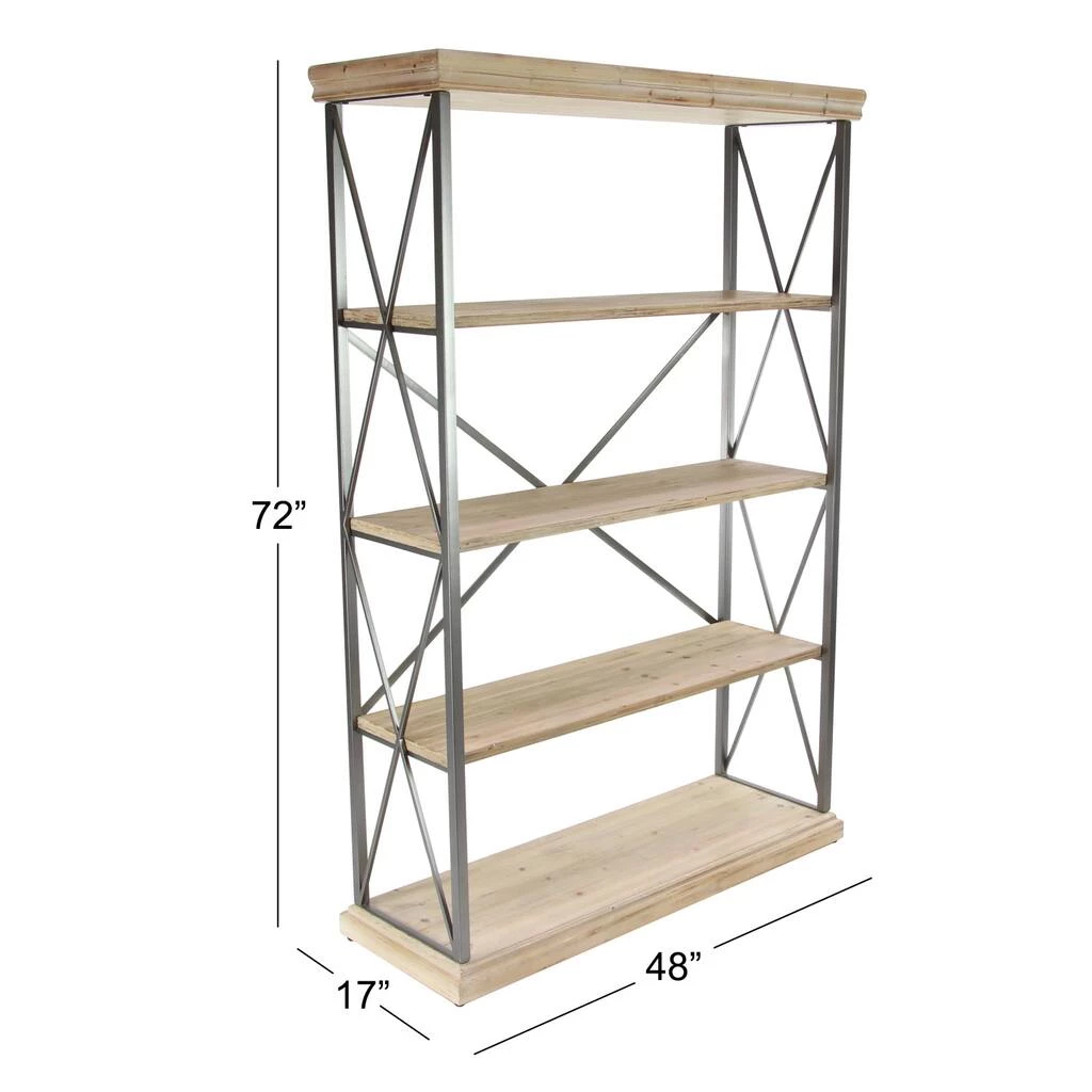 Best Sale π Brown Wood Industrial Shelving Unit by Ivory and Iris 𧨠5 Best Sale π Brown Wood Industrial Shelving Unit by Ivory and Iris 𧨠- Image 5