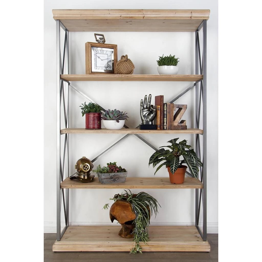 Best Sale π Brown Wood Industrial Shelving Unit by Ivory and Iris 𧨠6 Best Sale π Brown Wood Industrial Shelving Unit by Ivory and Iris 𧨠- Image 6
