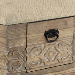 Best Sale 🔥 Beige Chinese Fir Farmhouse Stool by Ivory and Iris 🌟 -Cheap Ivory and Iris Store D318035S 6