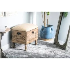 Best Sale 🔥 Beige Chinese Fir Farmhouse Stool by Ivory and Iris 🌟 -Cheap Ivory and Iris Store D318035S 8