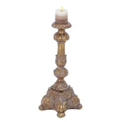 Best reviews of 🎁 22" Gold Polystone Rustic Candlestick Holder by Ivory and Iris 😀