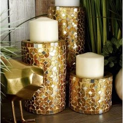 Budget 🌟 Gold Metal Glam Candle Holder Set by Ivory and Iris ⌛ -Cheap Ivory and Iris Store D329661S 9