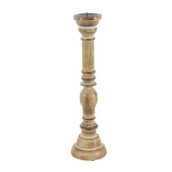 Wholesale 🛒 Brown Mango Wood Traditional Candle Holder Set by Ivory and Iris ❤️ -Cheap Ivory and Iris Store D329662S 4