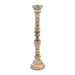Wholesale 🛒 Brown Mango Wood Traditional Candle Holder Set by Ivory and Iris ❤️ -Cheap Ivory and Iris Store D329662S 5