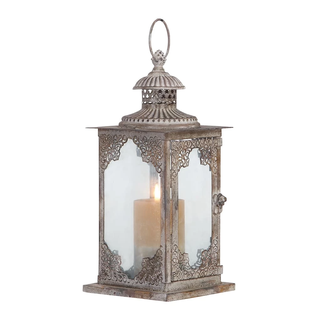 Coupon π 13" Gray Iron Vintage Candle Holder Lantern by Ivory and Iris π€© 1 Coupon π 13" Gray Iron Vintage Candle Holder Lantern by Ivory and Iris π€©