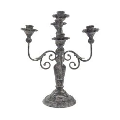 Discount 🔔 19" Gray Iron Vintage Candlestick Holders by Ivory and Iris ⌛ -Cheap Ivory and Iris Store D329666S 3