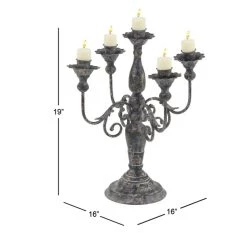 Discount 🔔 19" Gray Iron Vintage Candlestick Holders by Ivory and Iris ⌛ -Cheap Ivory and Iris Store D329666S 6