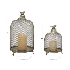 Best deal 😍 Silver Metal Contemporary Lantern Set, 17" & 12" by Ivory and Iris 💯 -Cheap Ivory and Iris Store D329667S 6