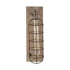 Wholesale 👍 15" Brown Iron Industrial LED Wall Sconce by Ivory and Iris 👏