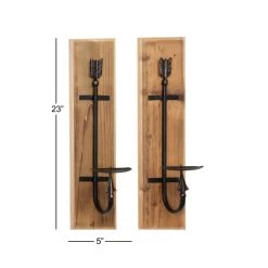 Promo π― 24" Brown Wood Industrial Wall Sconce Set, 2ct. by Ivory and Iris π 17 Promo π― 24" Brown Wood Industrial Wall Sconce Set, 2ct. by Ivory and Iris π -Cheap Ivory and Iris Store D329684S 8