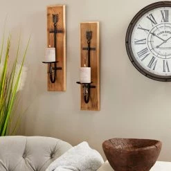 Promo π― 24" Brown Wood Industrial Wall Sconce Set, 2ct. by Ivory and Iris π 18 Promo π― 24" Brown Wood Industrial Wall Sconce Set, 2ct. by Ivory and Iris π -Cheap Ivory and Iris Store D329684S 9