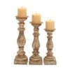 Best deal 🌟 Distressed Brown Wood Traditional Candle Holder Set, 3ct. by Ivory and Iris 🎉