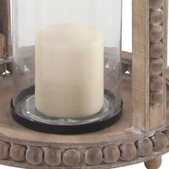 Best Pirce 😀 29" Brown Recycled Wood Natural Candle Holder Lantern by Ivory and Iris 🔥 -Cheap Ivory and Iris Store D329711S 4