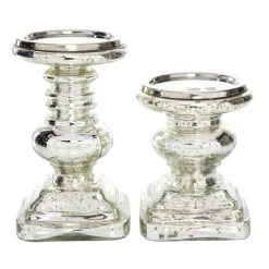 Top 10 ⌛ Silver Glass Traditional Candle Holder Set, 2ct. by Ivory and Iris 🌟 -Cheap Ivory and Iris Store D329712S 6