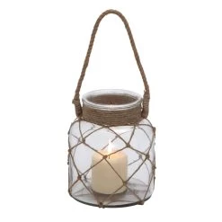 Budget 😀 8" Glass Coastal Candle Holder Lantern by Ivory and Iris 😀