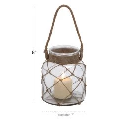 Budget 😀 8" Glass Coastal Candle Holder Lantern by Ivory and Iris 😀 -Cheap Ivory and Iris Store D329713S 6