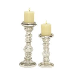 Outlet π€© Silver Metal Traditional Candle Holder Set, 2ct. by Ivory and Iris π₯°