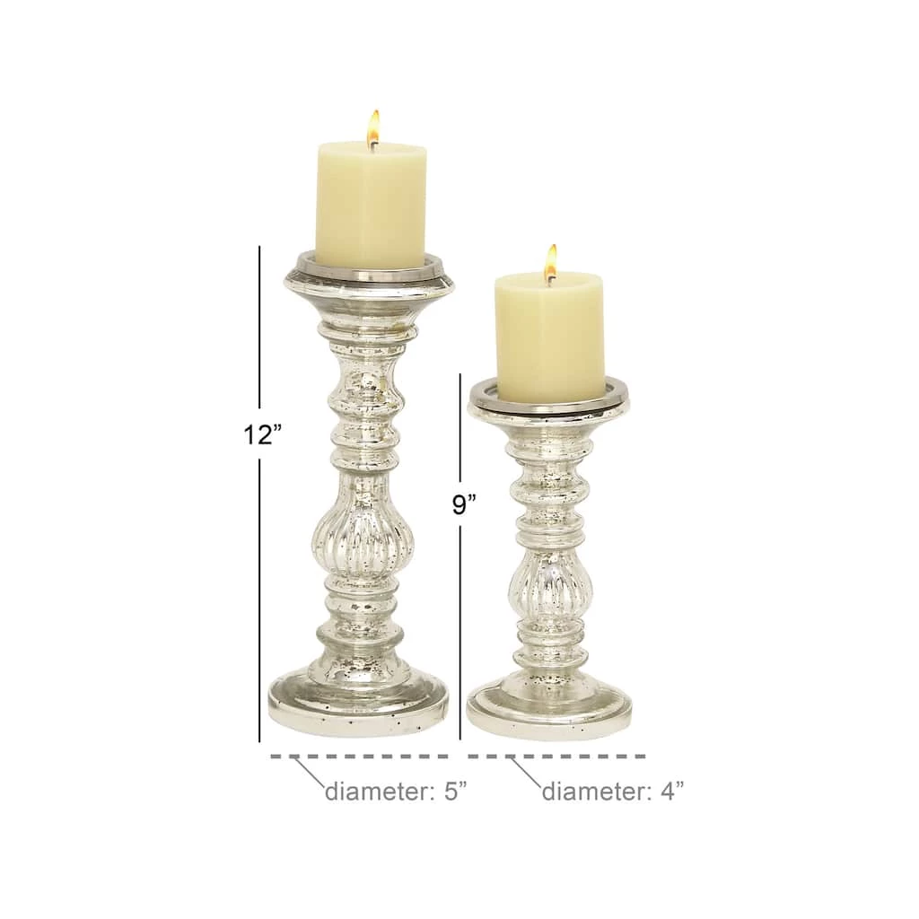 Outlet 🤩 Silver Metal Traditional Candle Holder Set, 2ct. by Ivory and Iris 🥰 4 Outlet 🤩 Silver Metal Traditional Candle Holder Set, 2ct. by Ivory and Iris 🥰 - Image 4