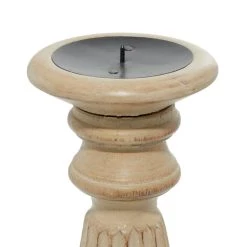 Buy 🤩 Brown Mango Wood Traditional Candle Holder Set by Ivory and Iris 🥰 -Cheap Ivory and Iris Store D329721S 6