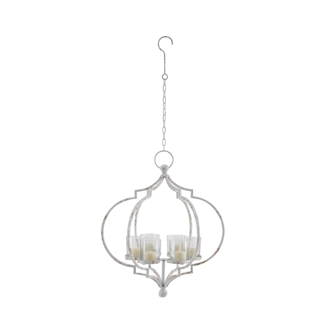 New π 19'' White Iron Farmhouse Hanging Candle Holder by Ivory and Iris β 1 New π 19'' White Iron Farmhouse Hanging Candle Holder by Ivory and Iris β