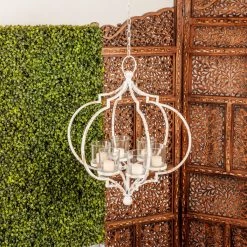 New π 19'' White Iron Farmhouse Hanging Candle Holder by Ivory and Iris β 10 New π 19'' White Iron Farmhouse Hanging Candle Holder by Ivory and Iris β -Cheap Ivory and Iris Store D329722S 7