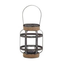Best reviews of 🎁 12" Gray Iron Industrial Candle Holder Lantern by Ivory and Iris 💯 -Cheap Ivory and Iris Store D329730S 3