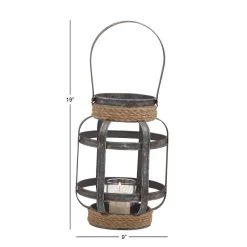 Best reviews of 🎁 12" Gray Iron Industrial Candle Holder Lantern by Ivory and Iris 💯 -Cheap Ivory and Iris Store D329730S 6
