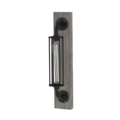 Promo ❤️ 20" Black Iron Industrial LED Wall Sconce by Ivory and Iris ⭐ -Cheap Ivory and Iris Store D329736S 3