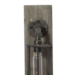 Promo ❤️ 20" Black Iron Industrial LED Wall Sconce by Ivory and Iris ⭐ -Cheap Ivory and Iris Store D329736S 5