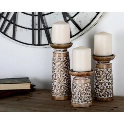 Best reviews of ✨ Brown Mango Wood Natural Candle Holder Set, 3ct. by Ivory and Iris 😀 -Cheap Ivory and Iris Store D329742S 8