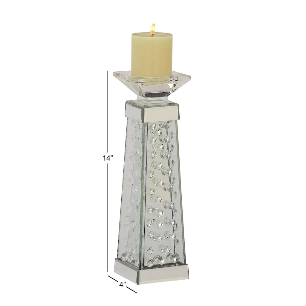Brand new π 14'' Silver Glass Glam Candlestick Holder by Ivory and Iris β 5 Brand new π 14'' Silver Glass Glam Candlestick Holder by Ivory and Iris β - Image 5